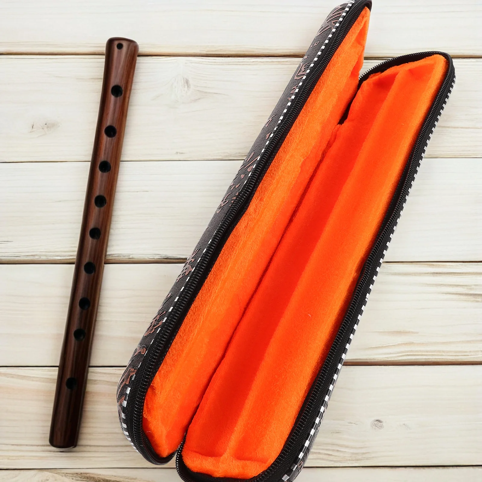 

Flute Carry Case Bamboo F Key Waterproof Dirt Resistant Sectional Organizer Lightweight Travel Protective Music Instrument Bag