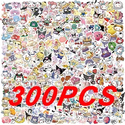 100/200/300Pcs Kawaii Sanrio Kuromi Melody Hello Kitty Stickers Laptop Mobile Phone Luggage Waterproof Cartoon Sticker Decals