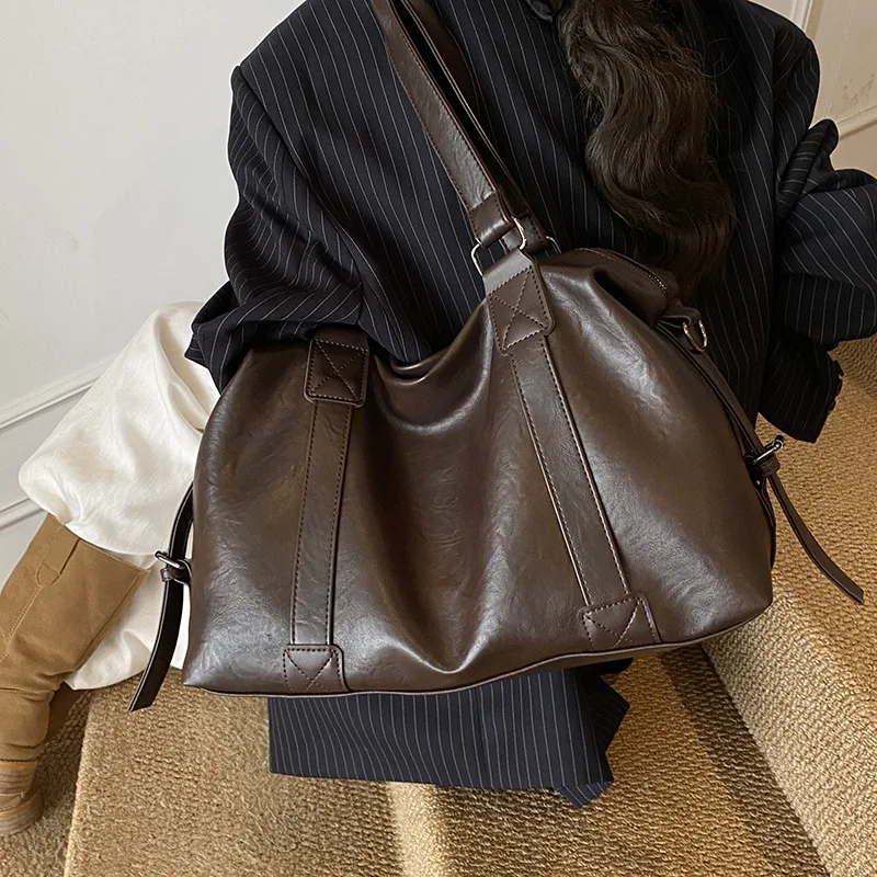 

Large Capacity Tote Bags for Women Handbags Casual PU Leather Shoulder Bag High Quality Crossbody Bags NEW Travel Shopper Purses