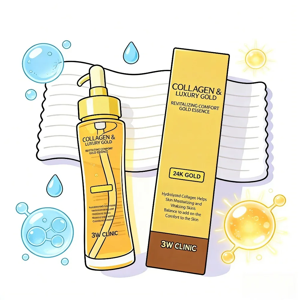 

24K Gold Collagen Face Serum 3W CLINIC Hydrating Moisturizing Anti-Aging Firming Lifting Essence 150ml Korea