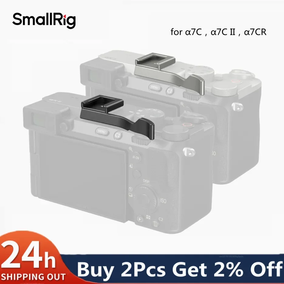 Empuñadura de pulgar SmallRig para Sony Alpha 7C II / Alpha 7CR / Alpha 7C con zapata fría para accesorios de luz/mic 4820 4818