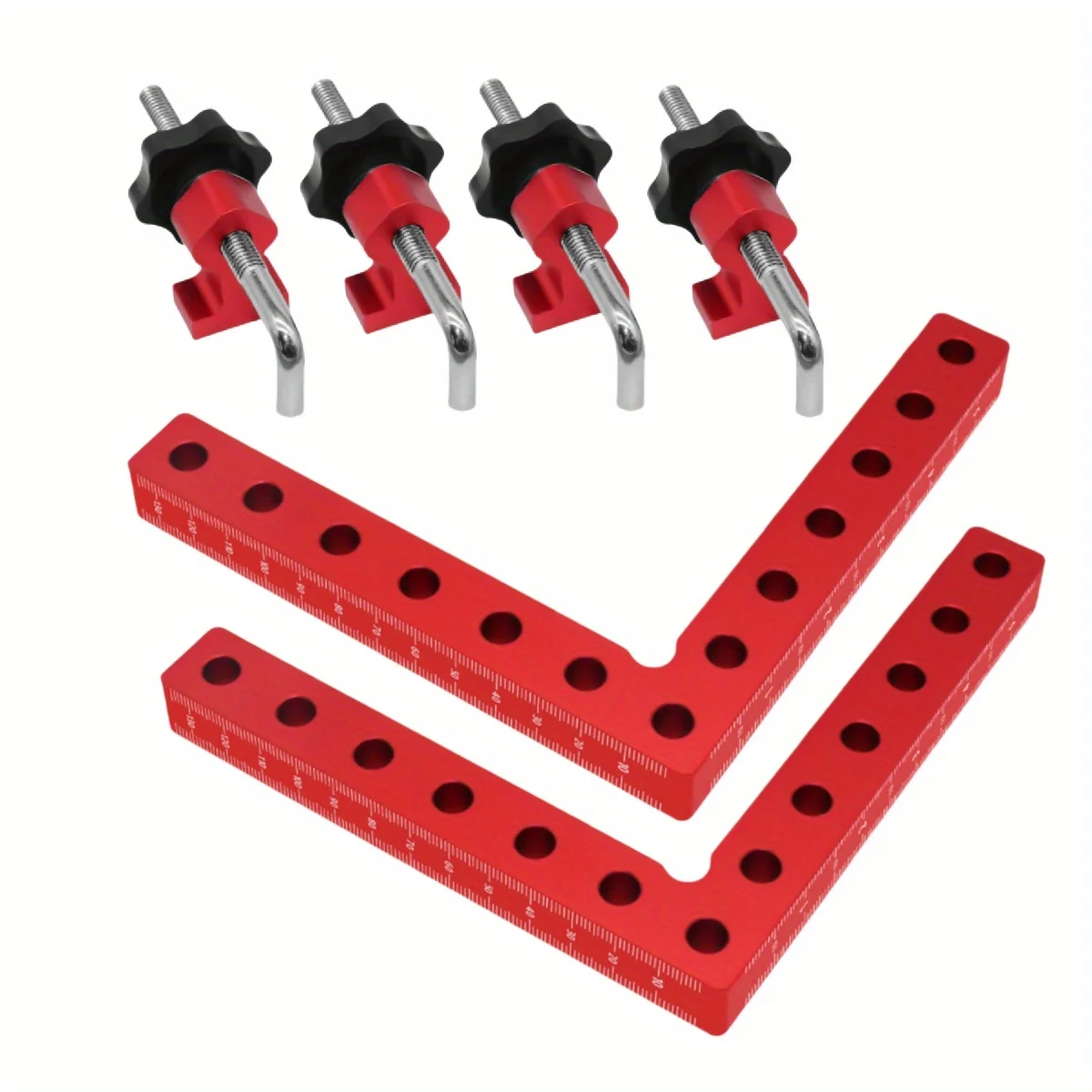1/2 pacote quadrados de posicionamento de ângulo reto-120/140mm 90 graus braçadeira de canto tipo l-clipe de fixação de alumínio ferramenta quadrada de fixação