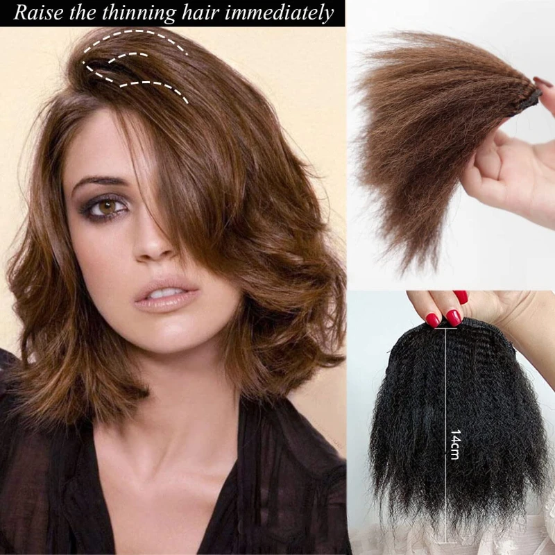 

Модная многослойная прямая голова, верхняя часть челки с зажимами, толстая короткая прическа, сnytтетическое невидимое наращивание лба, женское использование