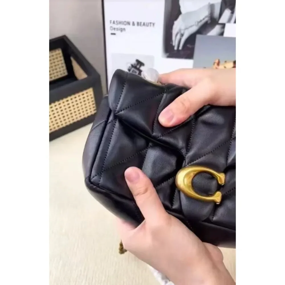 Gesteppte Tabby-Tasche für Herbst/Winter, kleine quadratische Tasche mit Rautengitter-Lederkette, Umhängetasche mit einer Schulter