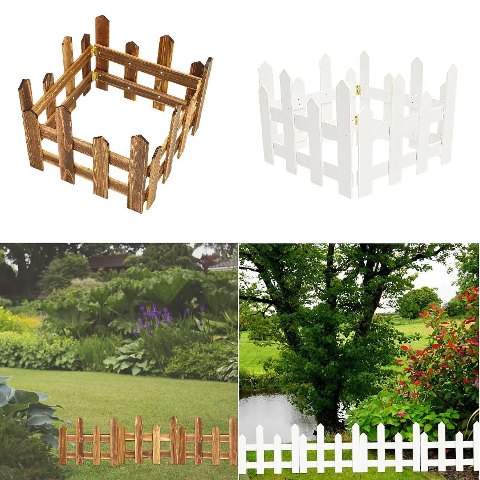Easy to Assemble Wooden Picket Fences for Garden Border Outdoor Decorations for Christmas Trees