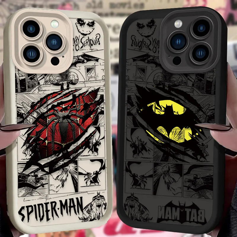 Marvel Spider Man Graphic Case For iPhone 16 15 14 13 12 11 Pro Max X XS X S Max XR SE 2020 7 8 Plus Silicone Shockproof Phone