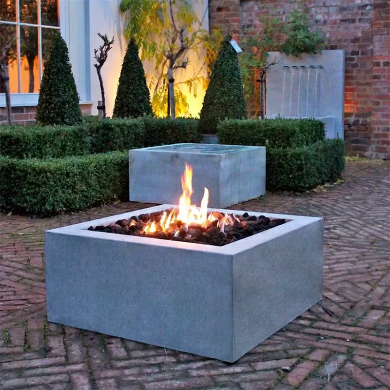 1000mm Rectangular Stainless Steel Fire Pit Table Outdoor Patio Propane Gas Alcohol Stove Core Garden Heating Furniture