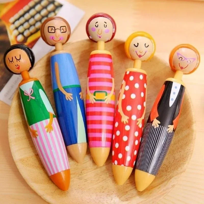 5 Pack Cute Funny Cartoon Ballpoint Pen Doll Pen Student Office Stationery Gift Fun Pen Random Color