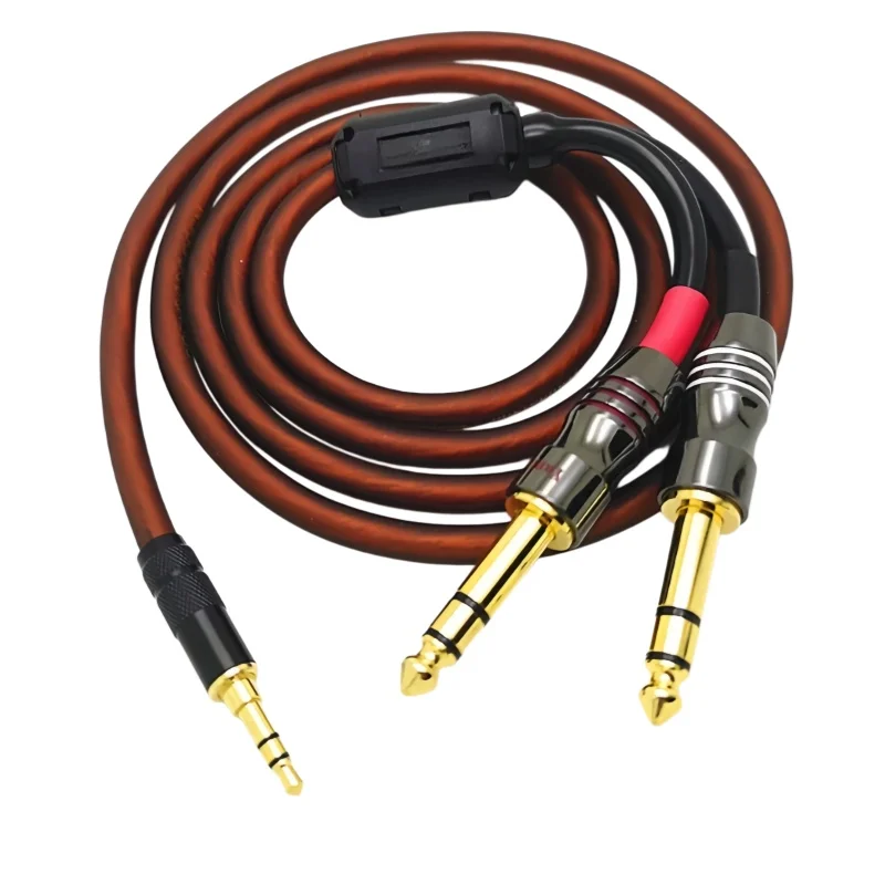Lossless 3.5 to 2TRS 1 minute 2 pairs of 6.5 large three-core balanced audio cable live sound card LR recording cable