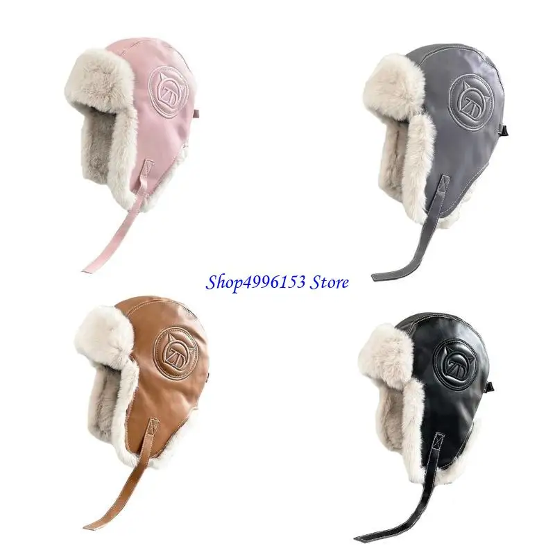 

Q0KE Шапка-авиаторы для Хэллоуина, модная кепка-пилот из искусственной кожи, зимние шапки-бомберы, шапка для активного отдыха,