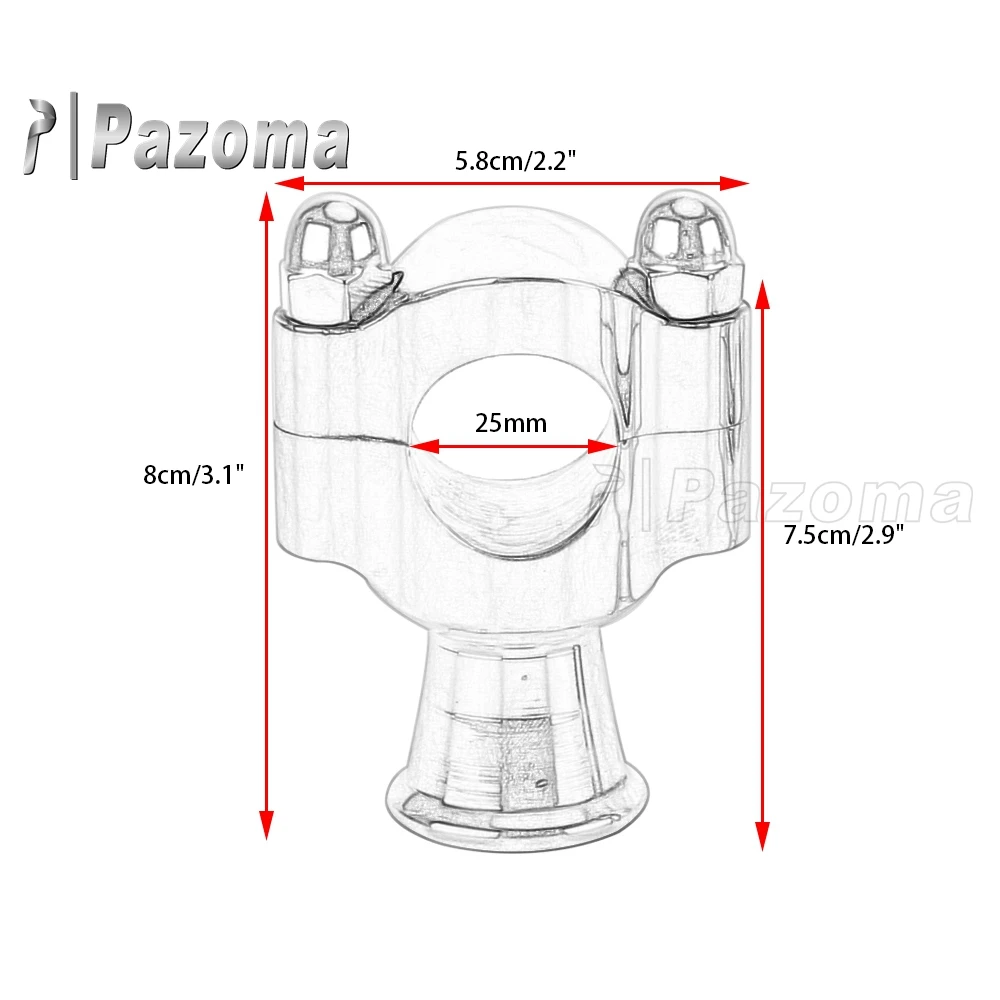 Motorcycle Chrome 1''Handlebar Riser Clamp for Bobber Chopper Custom for 25mm Handle Bar