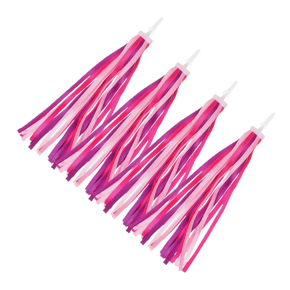 

4Pcs Children Bicycle Streamers Lightweight Polyester Handlebar Ribbons for Kids Bike Scooter Decor with Enhanced Visibility and