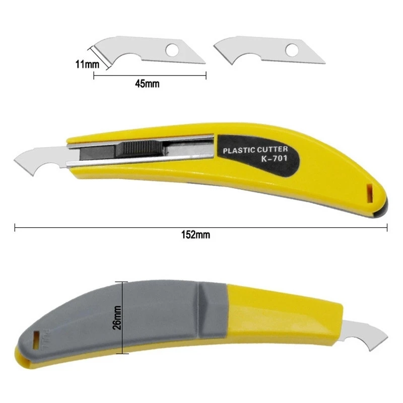 1 pcs Perspex Cutter Hook knife PVC acrylic board plastic plexiglass hook knife cutting tool with replacement blades