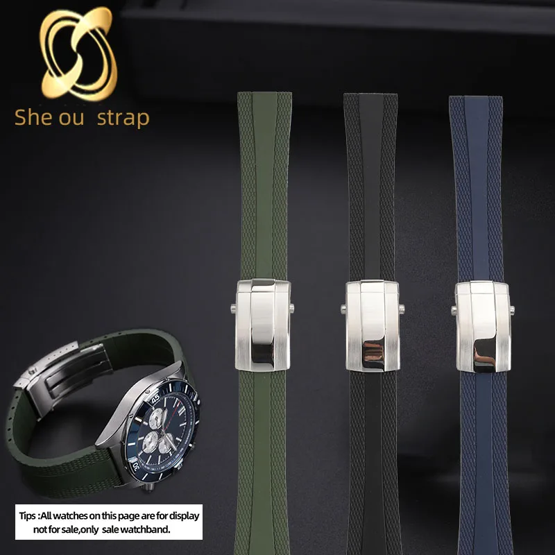 High Quality Rubber Watch Strap For Breitling NAVITIMER AVENGER 22mm Soft Black Green Blue Silica Gel Watchband