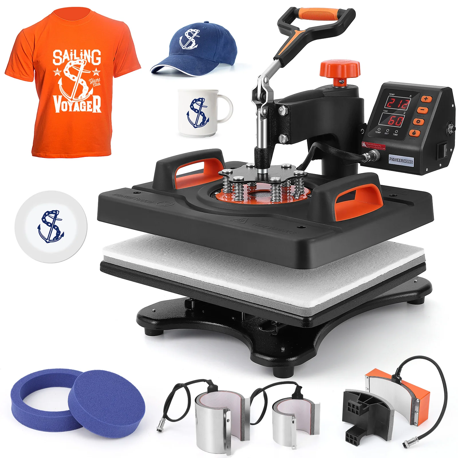 Heat Press Machine 12x15''  T-Shirt Pressing Machine Slide Out Design with Digital Controller Heat Press Transfer on DIY T-shirt