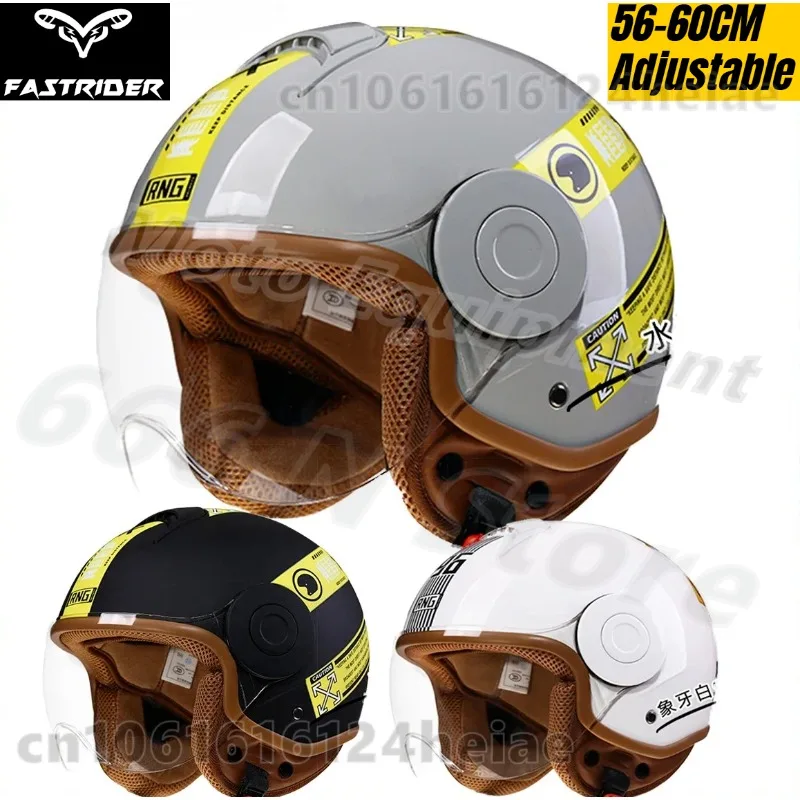 

Мотошлем RNG в корейском винтажном стиле, парный, 3/4, для электромотоциклов, дышащий, открытый (полулицевой)