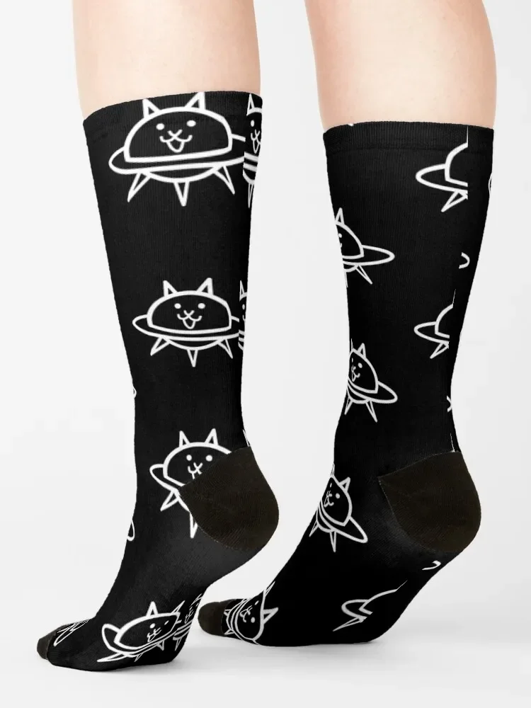 Meias escuras UFO Cat para homens e mulheres, Meias engraçadas do desenhador, Presentes do inverno