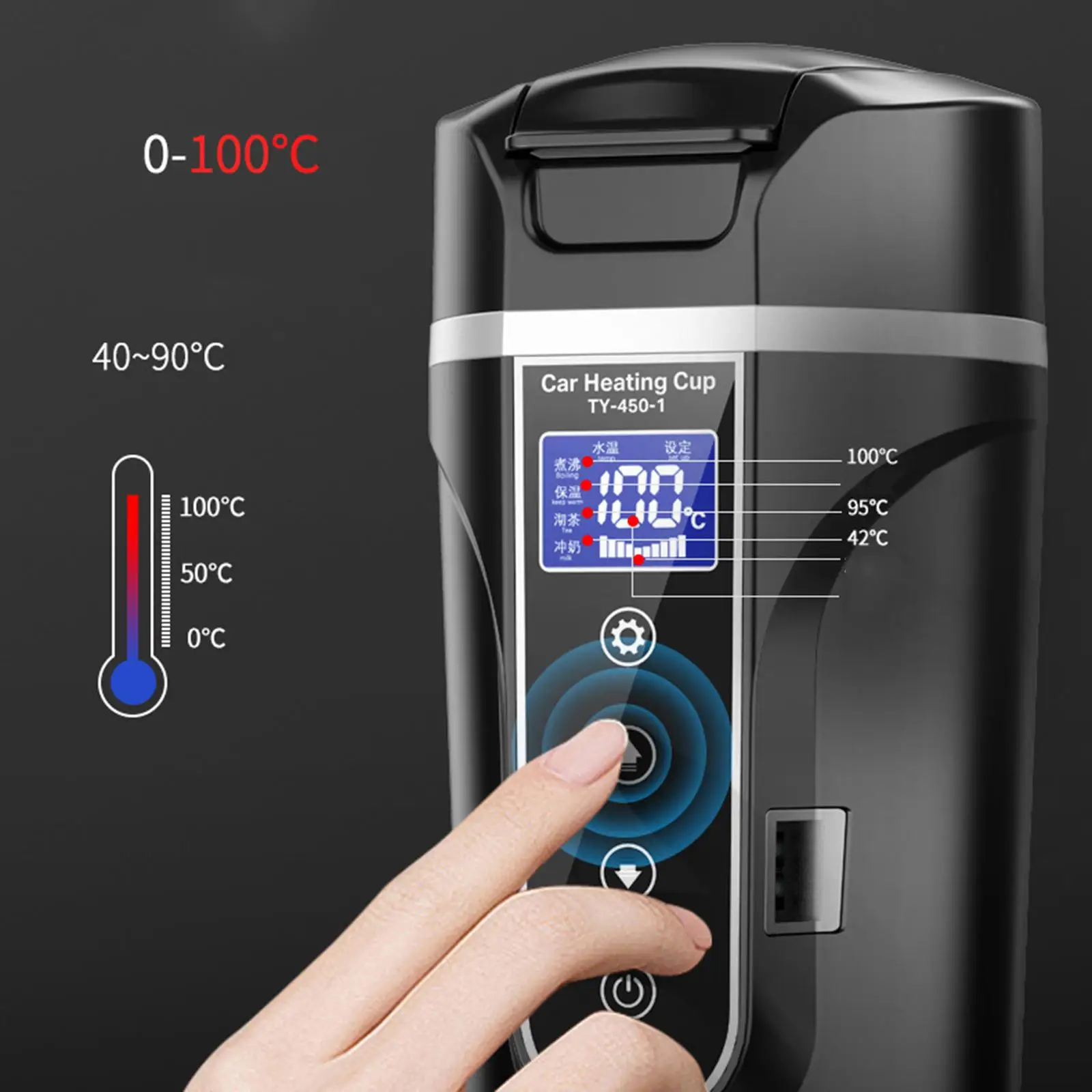 Car Kettle 12V/24V Heater 450ml Camping Tea Stainless Steel
