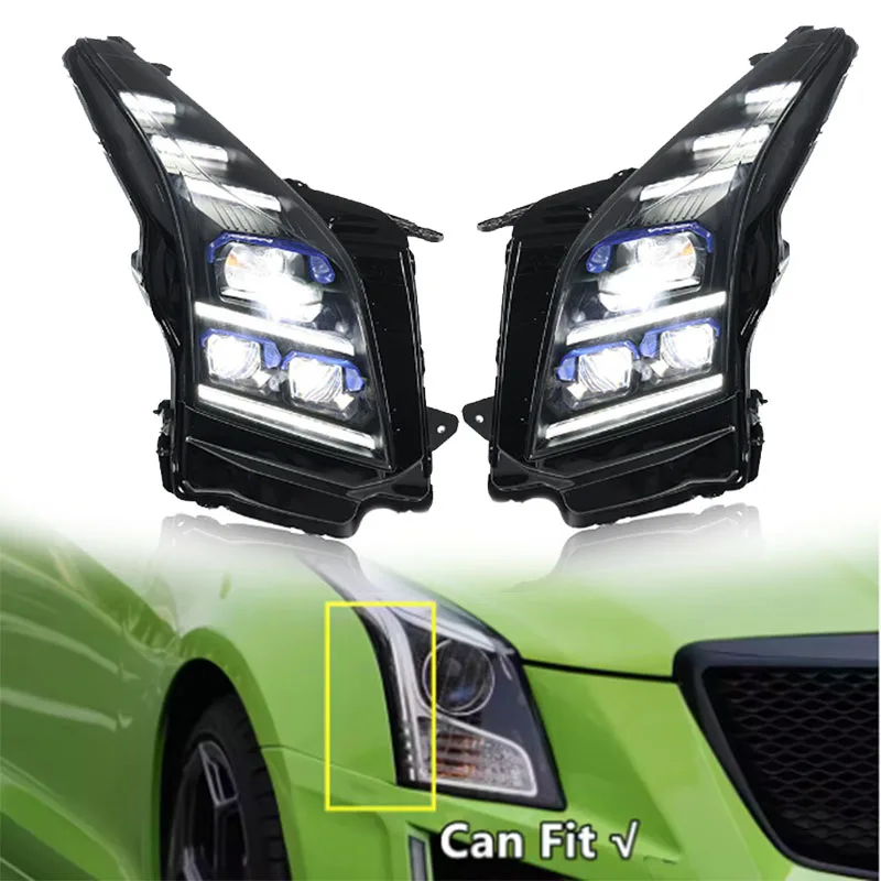 LED Headlights for Cadillac ATS ATS-L 2013-2016 Red Demon Eye Sequential Starting Turn Signal Dynamic Startup
