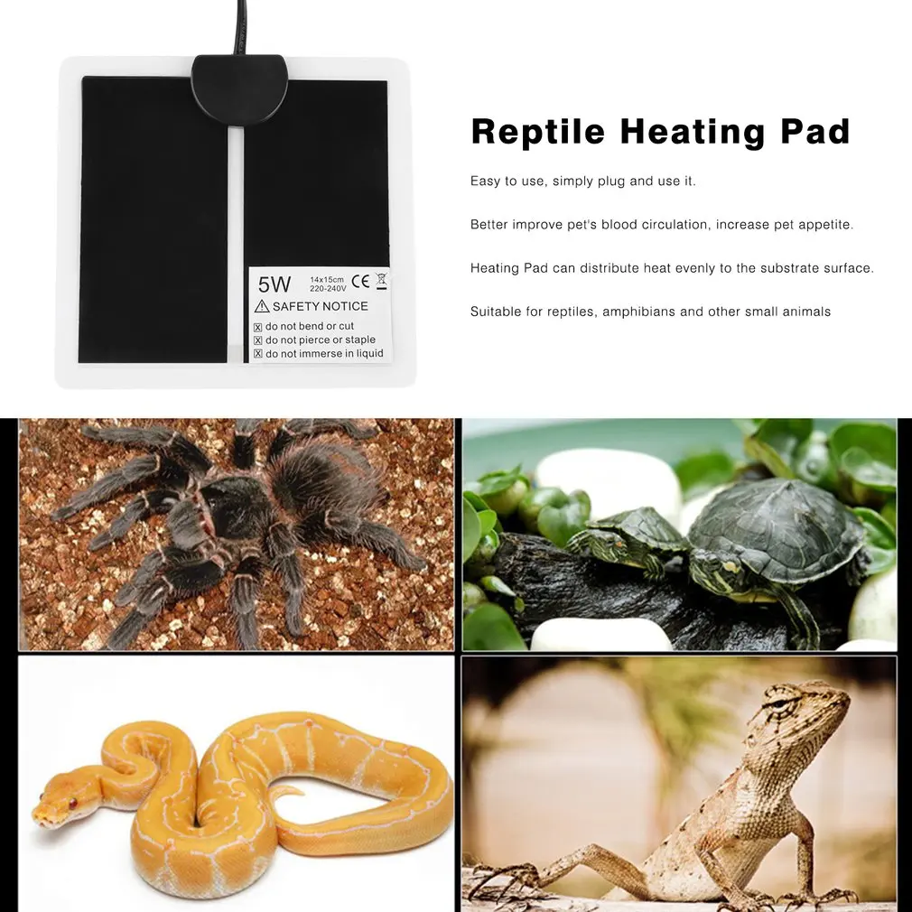 5-45W Terrarium Reptiles Heat Mat Climbing Pet Heating Warm Pads Adjustable Temperature Controller Mats EU/US