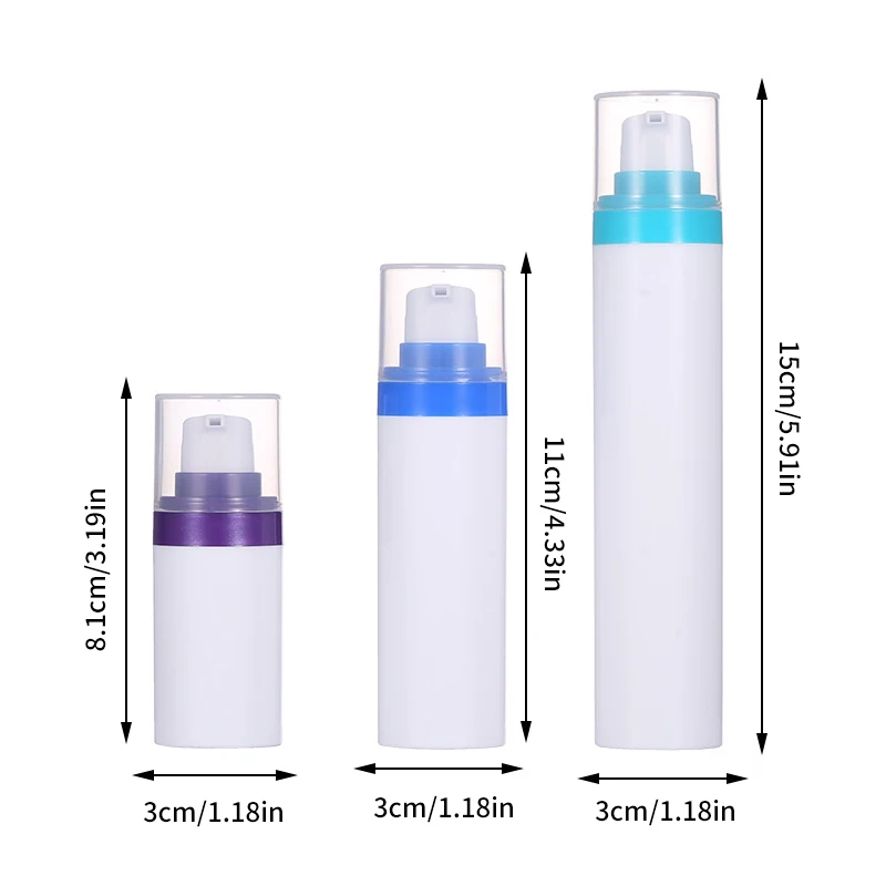 15/30/50ml Empty Airless Pump Jar Reusable Acrylic Vials Vacuum Bottle Portable Travel Container For Cosmetic Cream Lotion