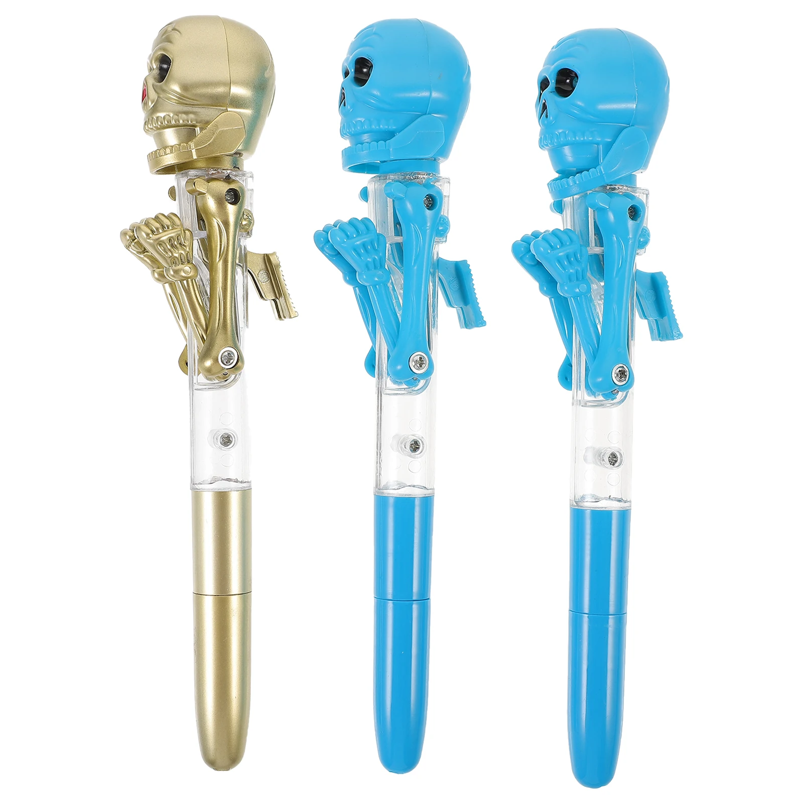 

3pcs Halloween Glowing Ballpoint Pens Halloween Ballpoint Pens Rollerball Pens Halloween Pumpkin Skull Head Random Types