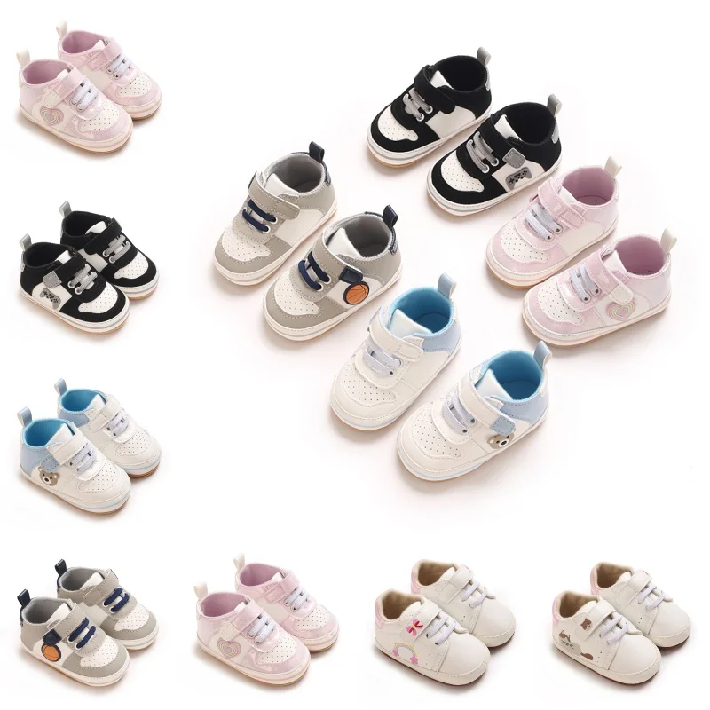 Unisex Korean Style Baby Walking Shoes, Fashion Breathable Sports Sneakers, Soft Indoor Infant Shoes 0-18 Months