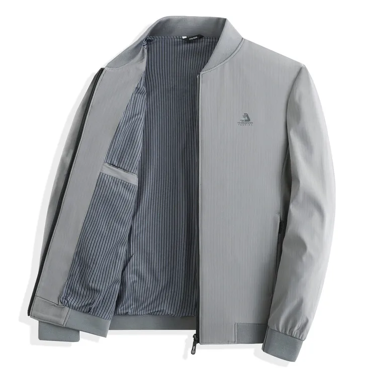 

Loose Men's Baseball Collar Jaet Casual Spring Autumn New Sle Trendy Large Size Topwear Polyester Fiber Stand Fit