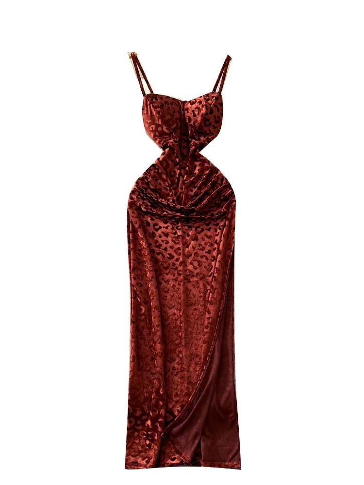 Ele Off-oulder Strapl Dr Women's Autumn Winter High Waist Slit Bodycon Gown Luxury Faion Ci Commute