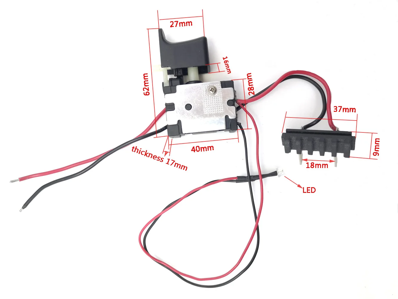 FA2/FA8-16/1WEK Elektrischer Bohrmaschinenschalter mit Geschwindigkeitsregelung DC7.2-24V 16A Bohrerschalter Einstellbare Geschwindigkeit Vorwärts- und Rückwärtslauf – Detail 9