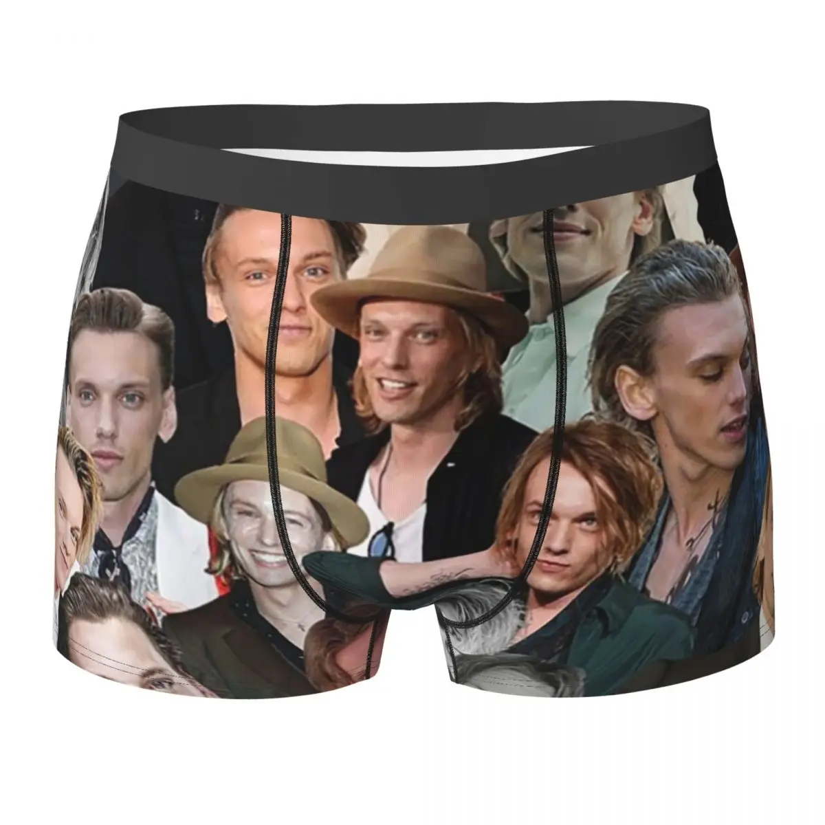 Boxer Underpants Shorts Jamie Campbell Bower Photo Collage Panties Men Soft Underwear for Homme Man Boyfriend Gifts