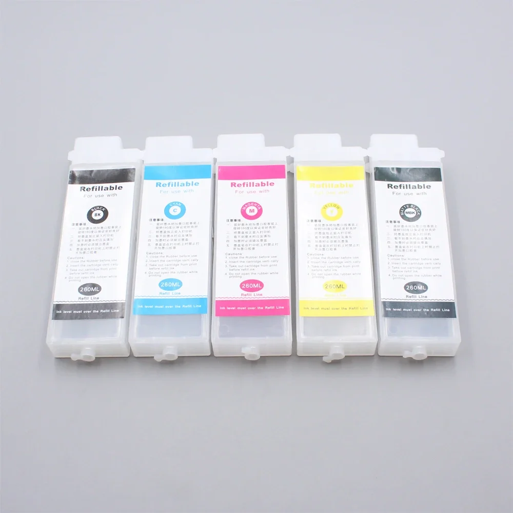 5 Pcs 260ml PFI 120 PFI-120 Refillable Ink Cartridge for Canon TM-200 TM200 TM-205 TM-300 TM-305 TM300 printer with chips