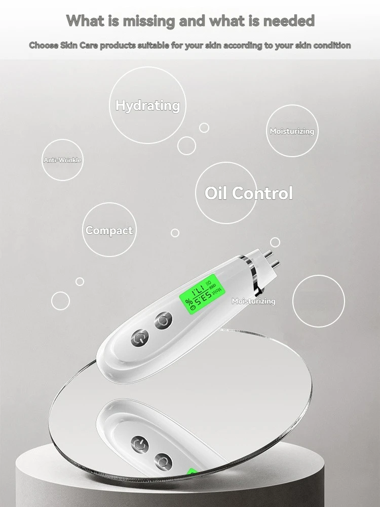 محلل بشرة الوجه المحمول يقيس رطوبة الوجه/الجسم ومحتوى الزيت محلل الزهم كشف دقيق مع ذكي #4