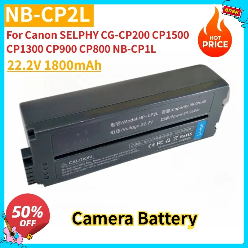 

New Replacement Camera Battery NB-CP2LH NB-CP2L 22.2V 1800mAh for Canon SELPHY CG-CP200 CP1500 CP1300 CP900 CP800 NB-CP1L