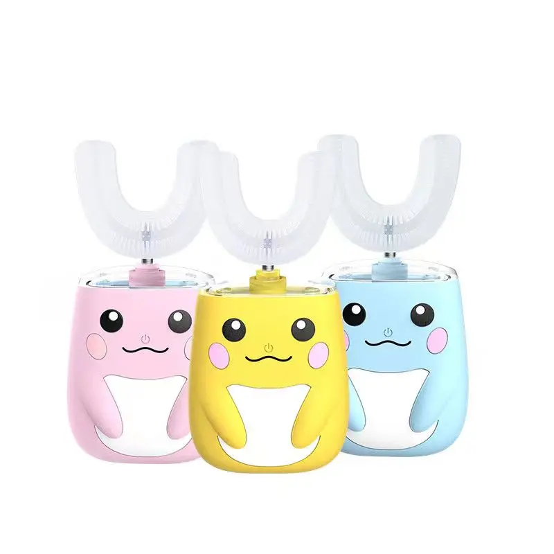 Adults Automatic Electric Toothbrush for Kids Children 360 Degrees U Shaped Silicone Toothbrush Rechargeable for Teeth Whitening