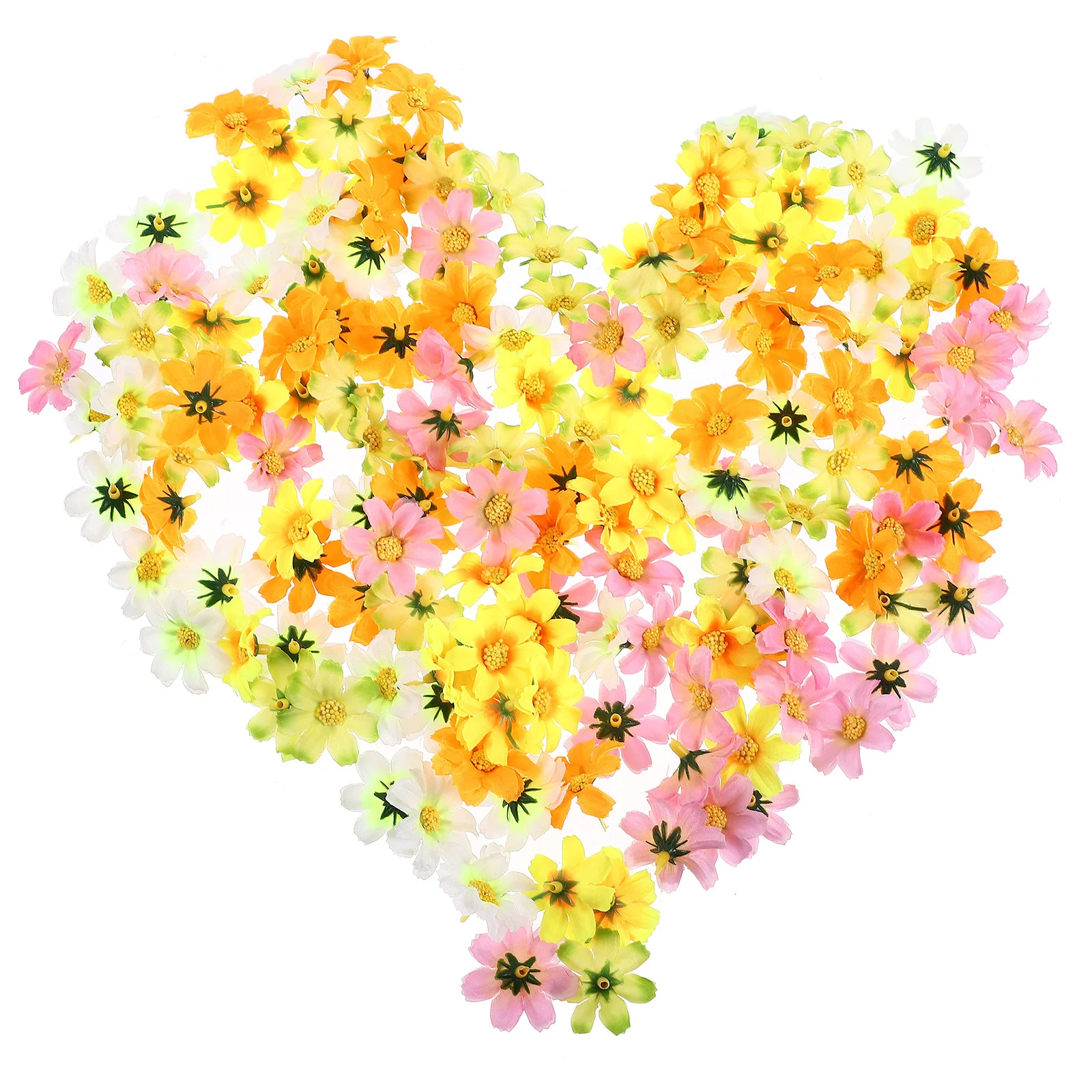 

150Pcs Artificial Daisy Flower Heads Colorful Soft Silk Material for Wedding Party DIY Crafts Decoration Mini Daisy Flower Heads