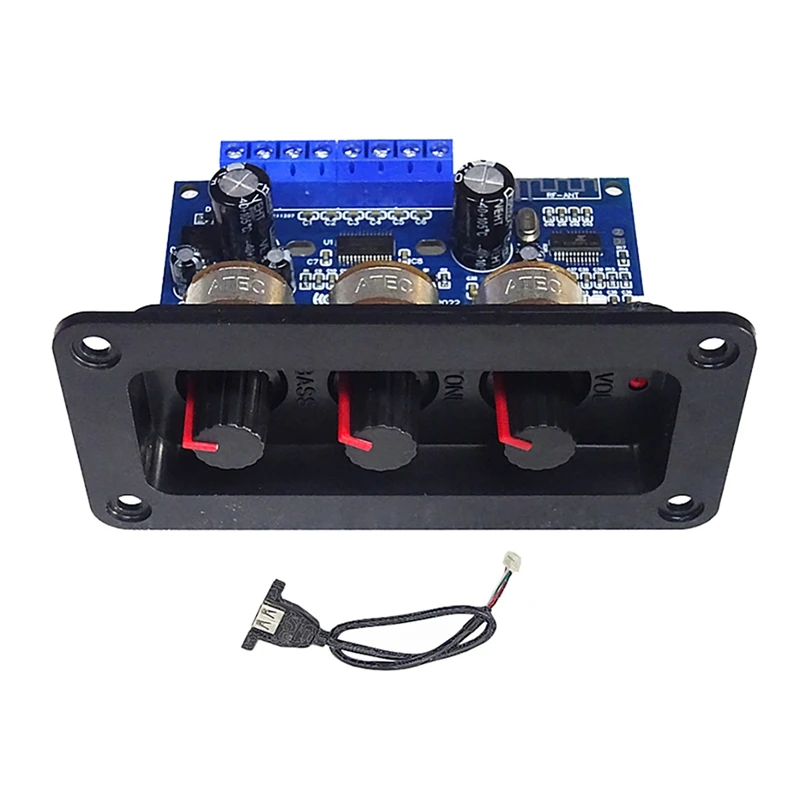 2.1 Channel Bluetooth Digital Amplifier Board 2X25w+50W BT5.0 Subwoofer Class D Audio Board DC12-20V With USB Cable