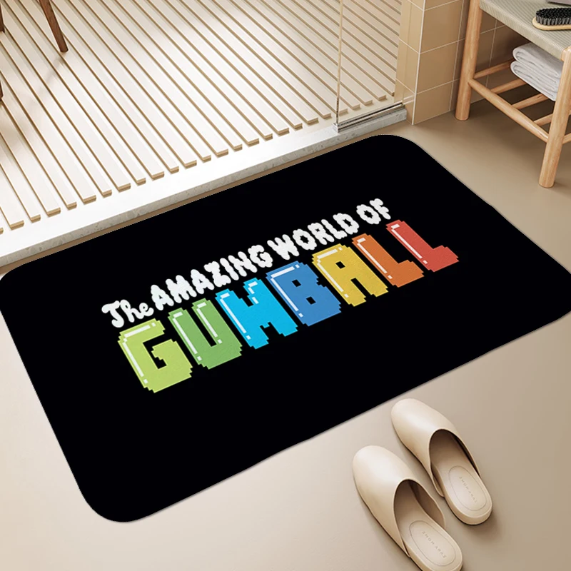 Washable Non-slip Kitchen Mats F-Amazing World of Gumballs Carpet Living Room Floor Carpets Useful Things for Home Bathroom Mat