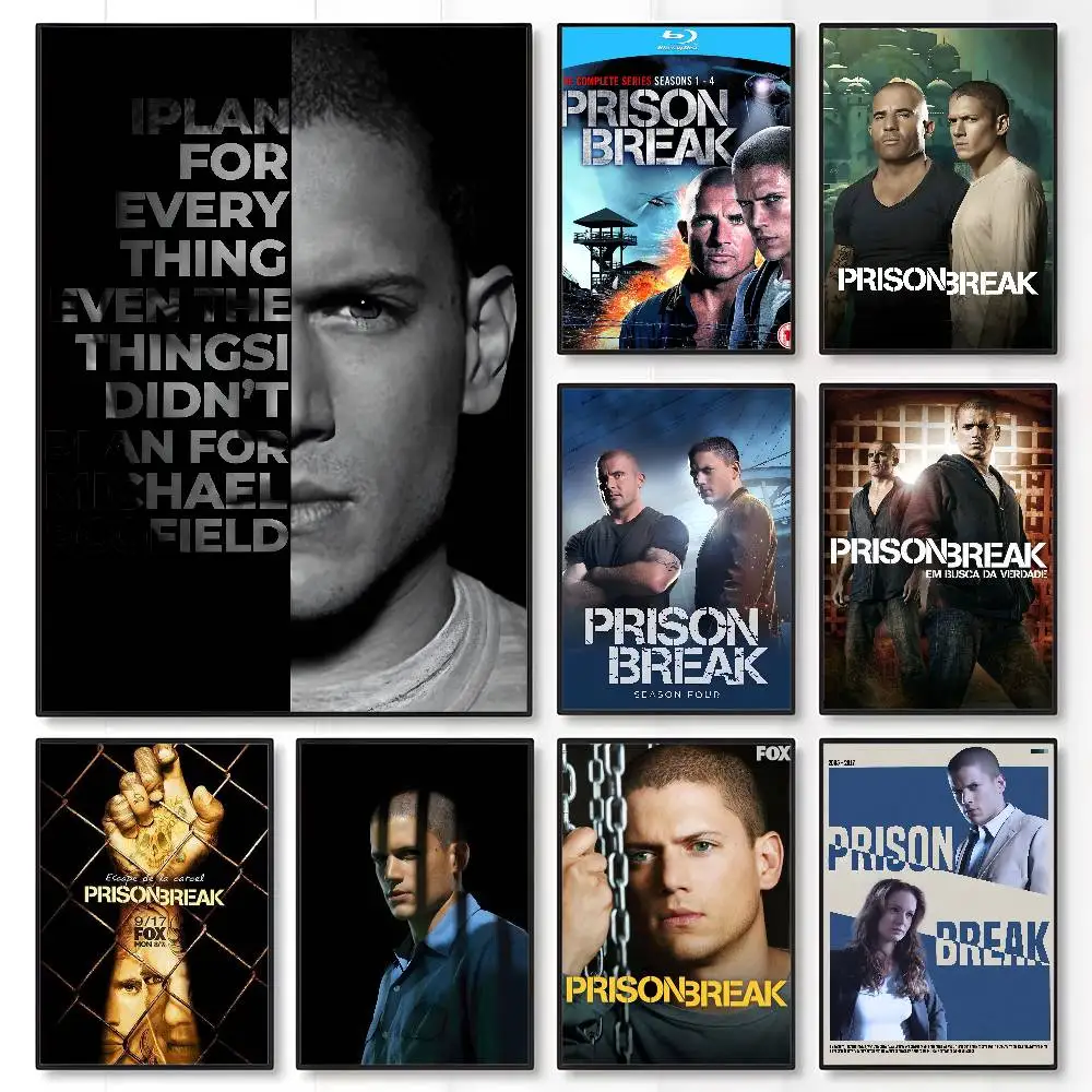 Póster de TV P-Prison Break, impresión artística de pared adhesiva, impermeable, para el hogar, sala de estar, Bar, decoración estética, 1 ud.