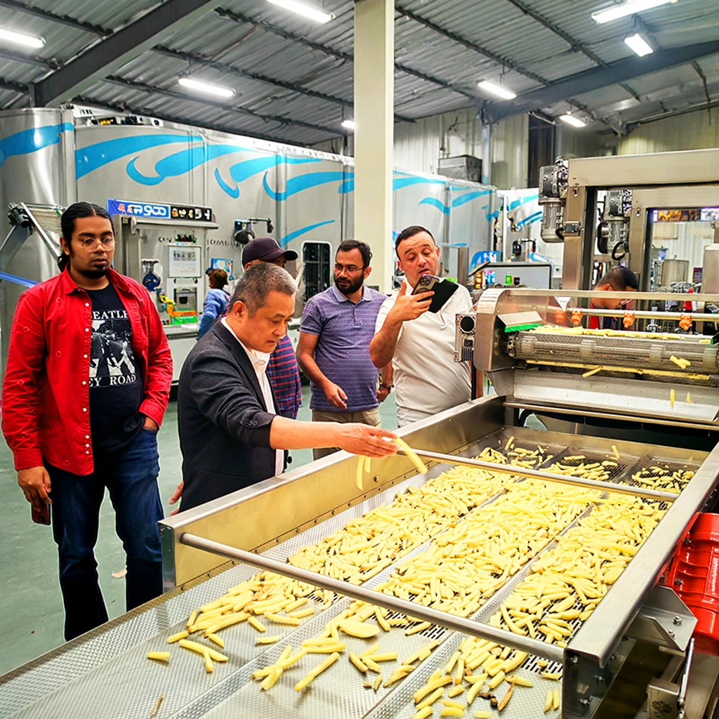 Fully Automatic Industrial Frozen French Fries Production Line Cassava   Potato Chips Making Machine Price Customized