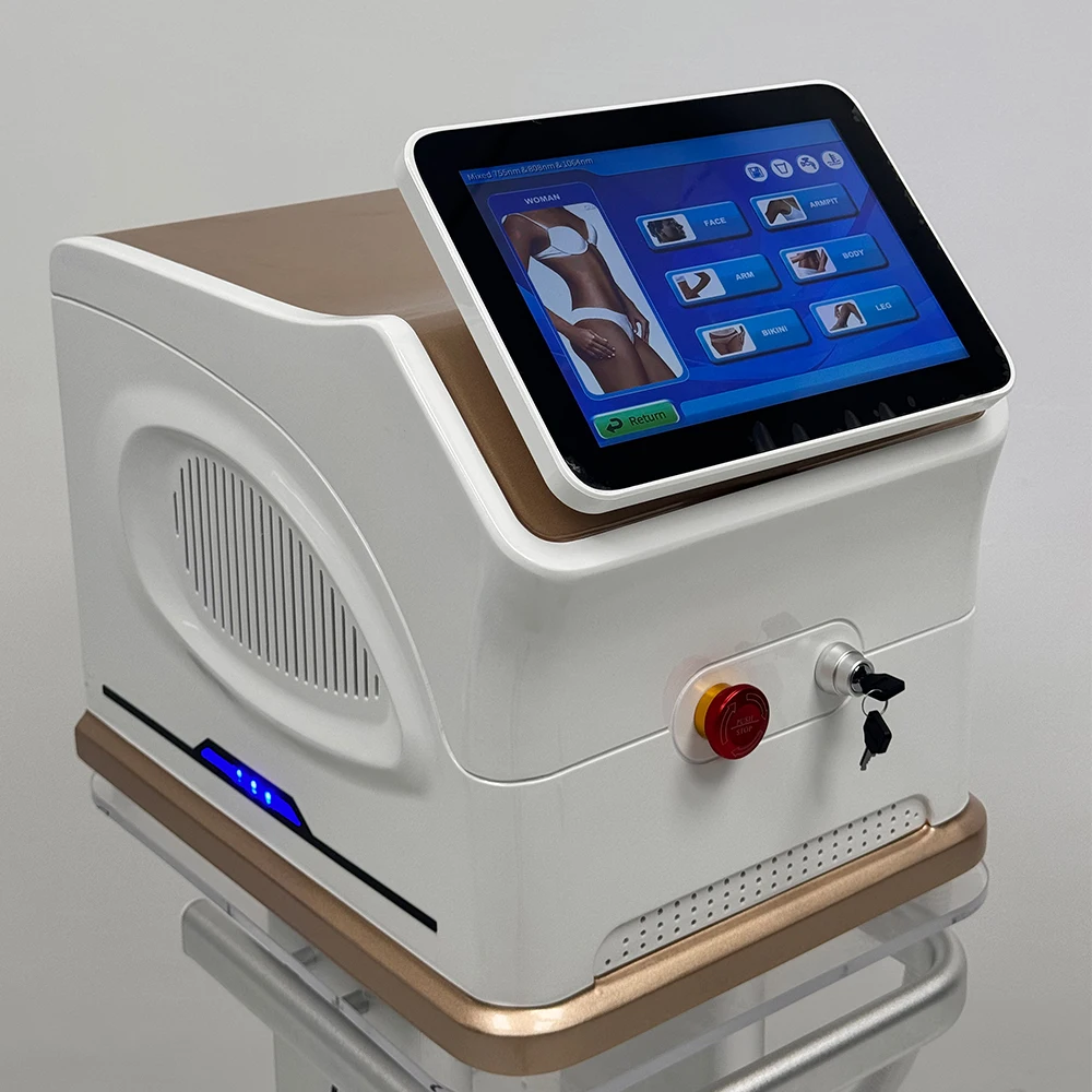 

Super Light Speed 808 Hair Removal Instrument 3 Wavelength 755nm 808nm 1064nm Diode Laser Hair Remove Epilator Permanent Machine