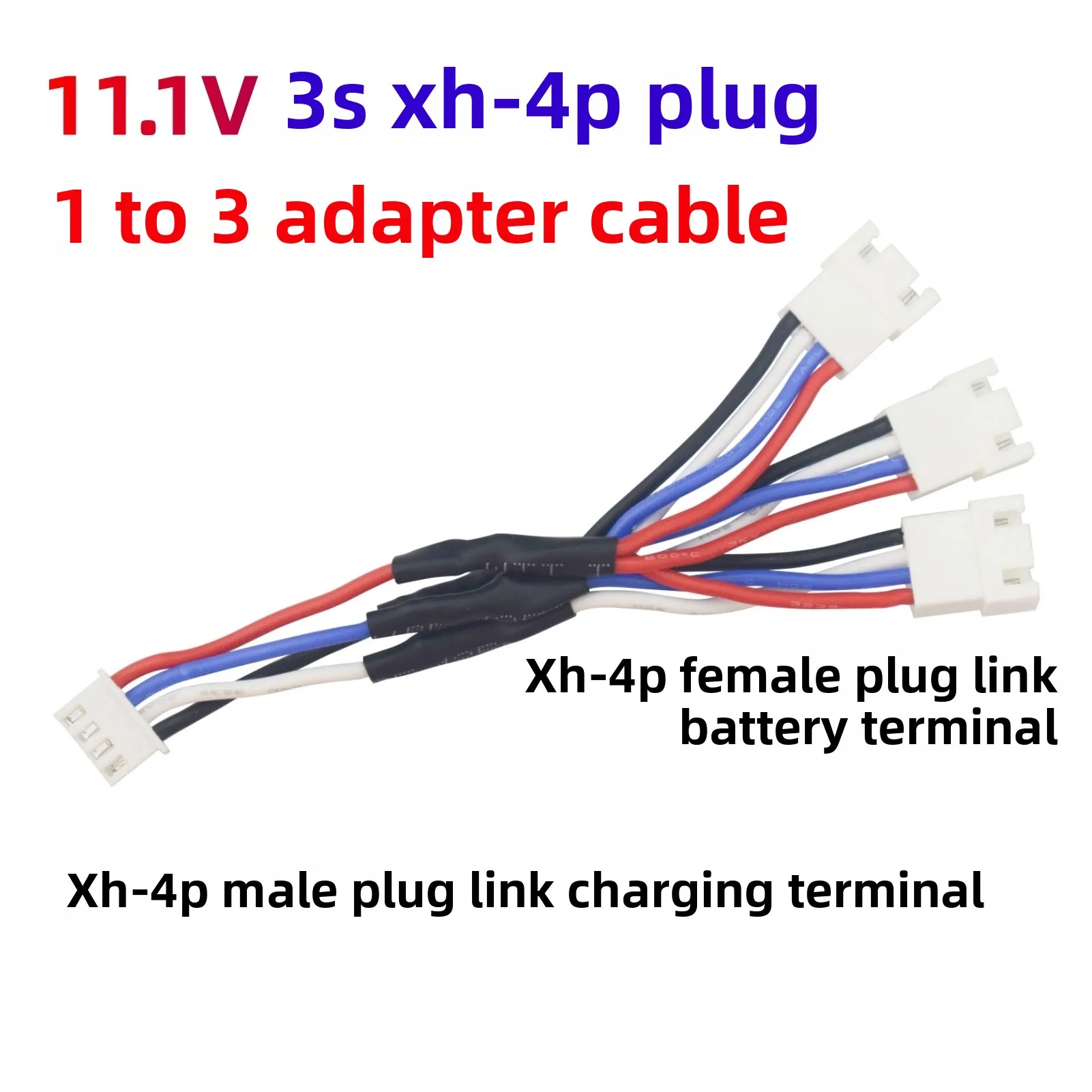 11.1V 3S Or 7.4V 2s Plug 1 To 3 Battery Charger  Adapter Cable RC Remote Control Drone Helicopter Car  Battery  3iin1 Cable