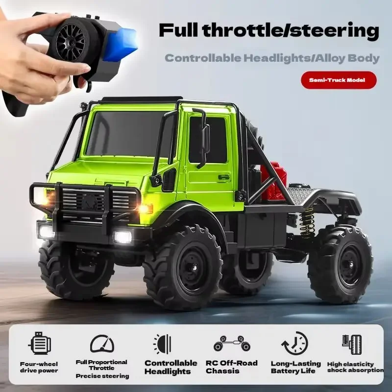 MN333 Rc Car 1 /18 Scale Alloy Off Road Four Wheel Drive Climbing Controllable Headlights Full Throttle Steering Alloy Body