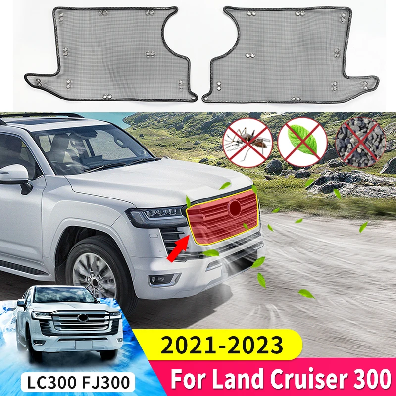 Front Grille Bumper Stainless Steel Wire Mesh for Toyota Land Cruiser 300 Lc300 2022 2021 Tuning Exterior Upgraded Accessories