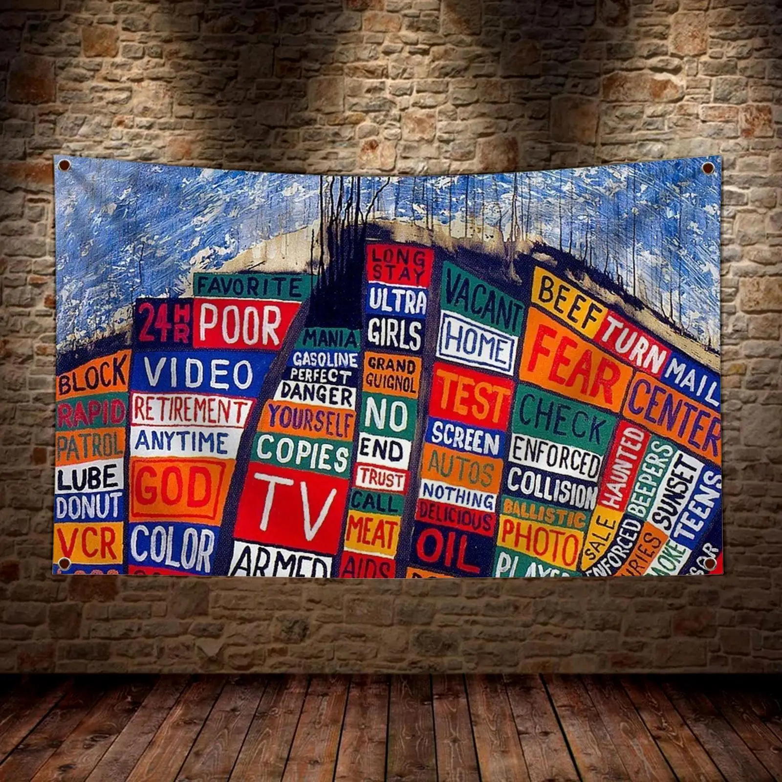 Rock Band R-Radiohead Flags Decorative Tapestry Wall Banner Hanging for Bedroom Dorm Room Living Room Home Decor Art Gift