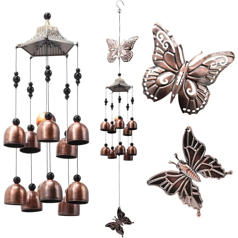 BWINKA Unique Wind Chimes for Outdoor Garden Home Hanging Decoration (BT-Butterfly)