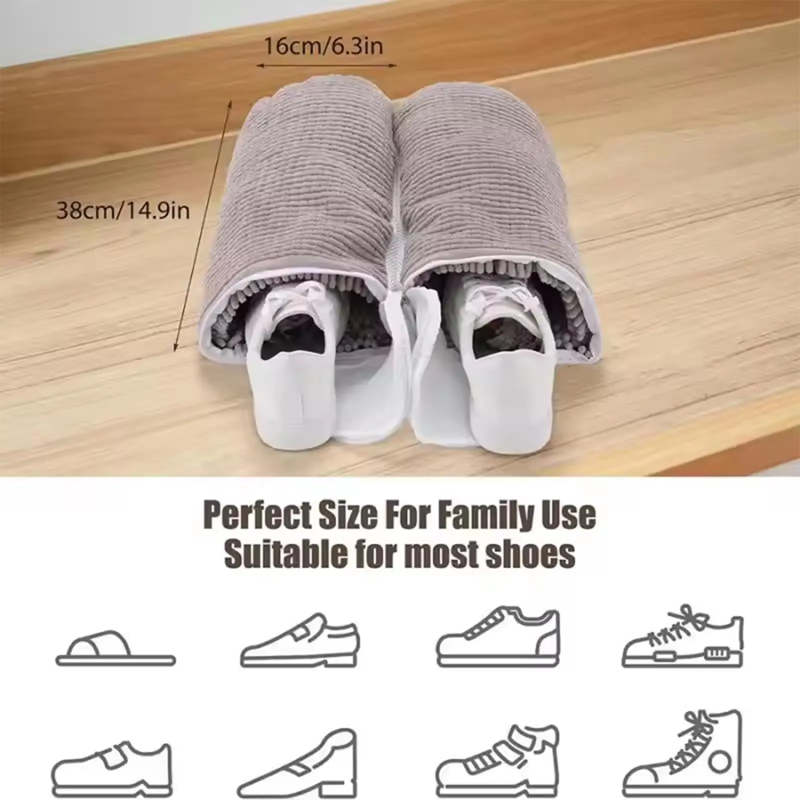 2 Pack Reusable Washing Machine Sneaker Bags, Invisible Zipper Durable Shoe Protector for Shoes Boots in Washer Dryer