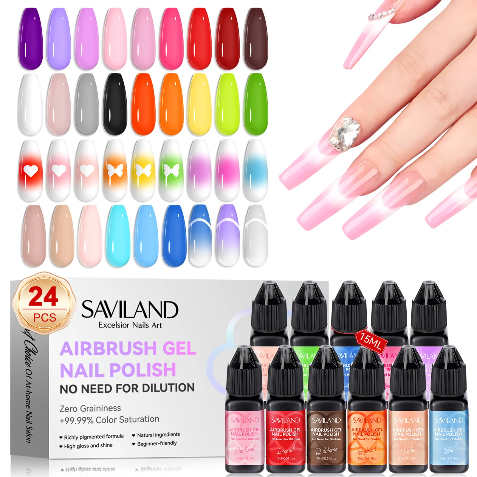 saviland-24-pieces-aerographe-gel-vernis-a-ongles-kit-15ml-aerographe-encre-a-ongles-pour-degrades-ongles-blush-ongles-couches-nail-art