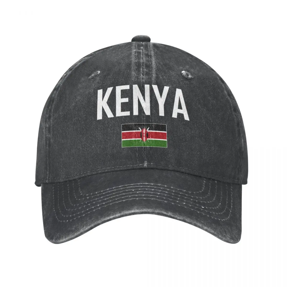 

Мужская бейсболка KENYA с флагом и шрифтом, темно-серая джинсовая классическая винтажная хлопковая шляпа дальнобойщика для папы, унисекс для взрослых