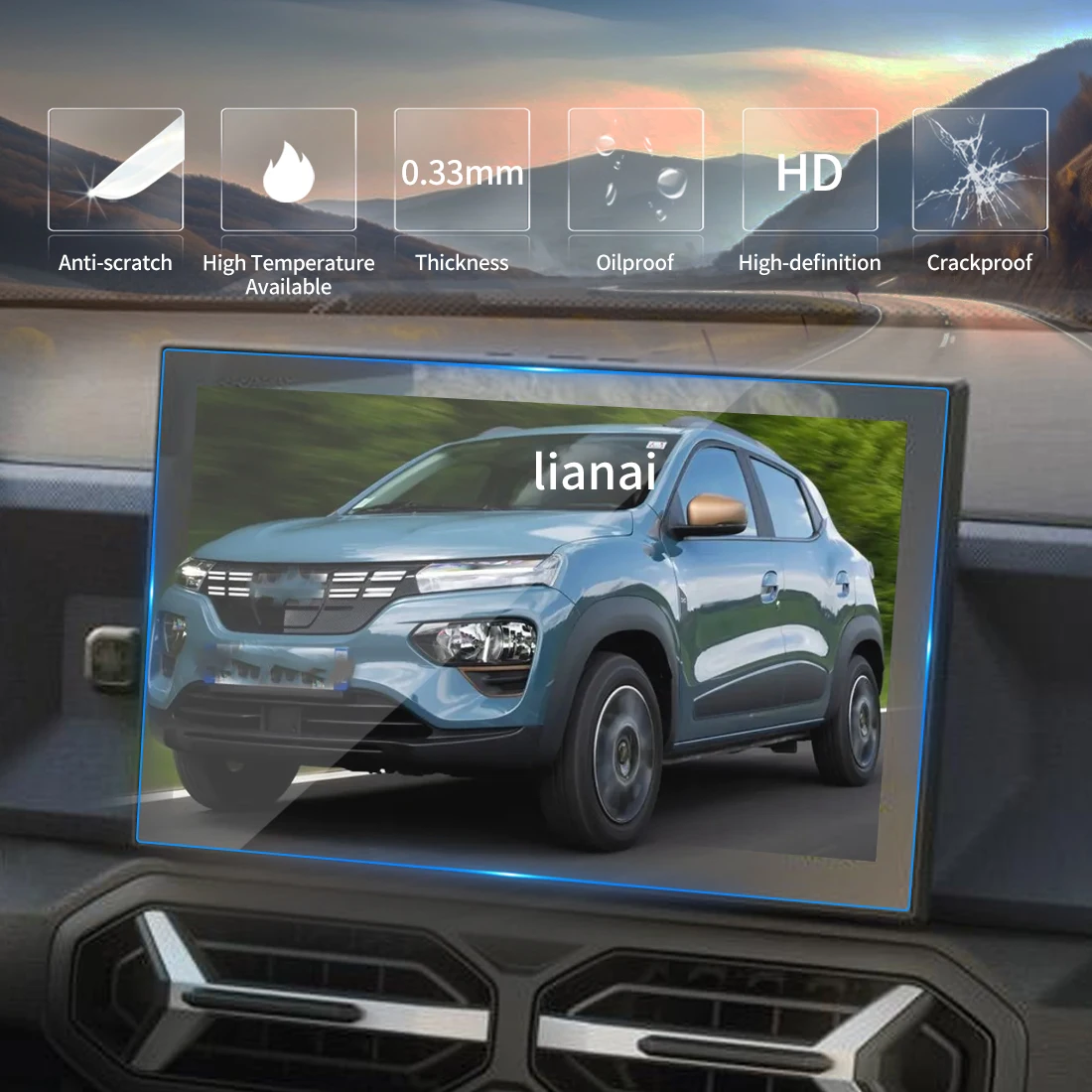 Screen Protector for 25-26 DACIA Spring HD Tempered Glass GPS Video Navigator Car Stickers  Accessories Fingerprint-resistant